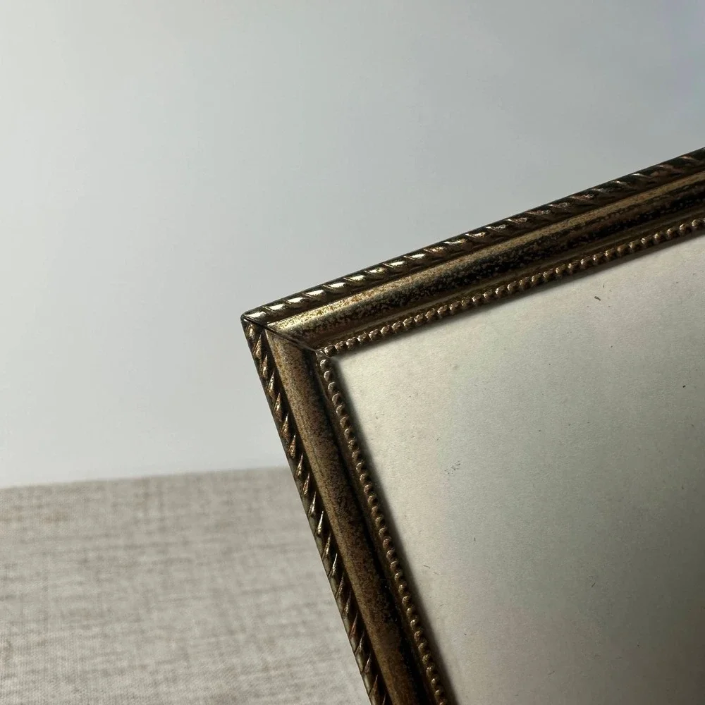Vintage Metal Picture Frames Set of 3 | 5x7 Brass Tone Easel Frames | 1970s